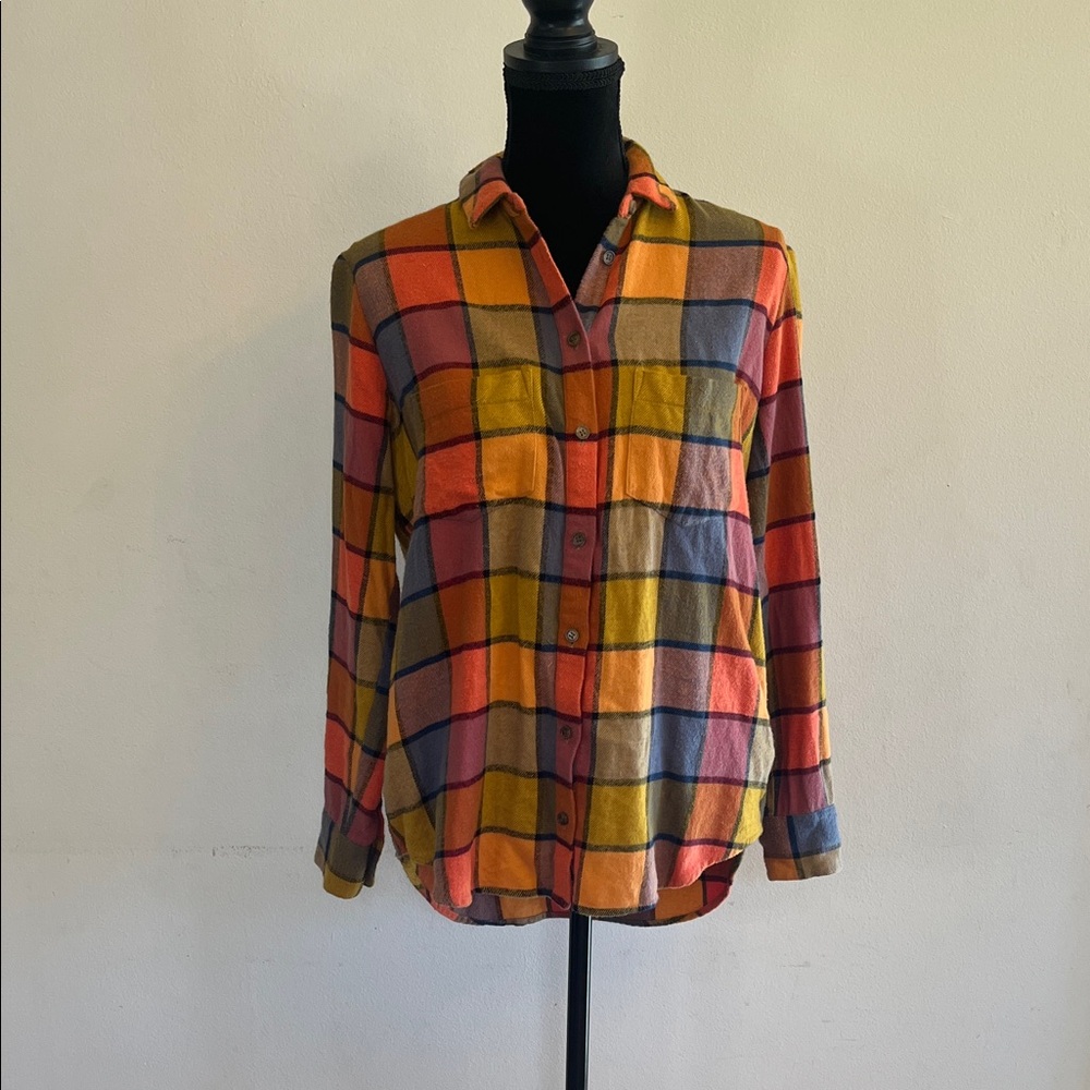 Madewell Colorful Plaid Button Down Shirt